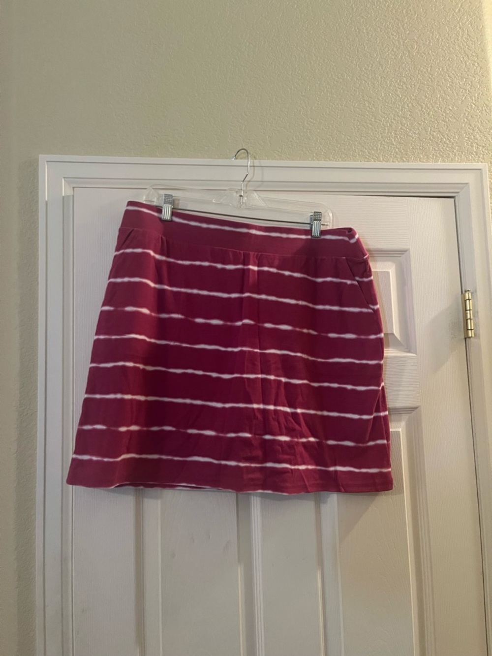 croft & barrow Pink and White Striped Mini Skirt